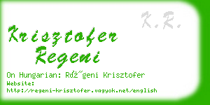 krisztofer regeni business card